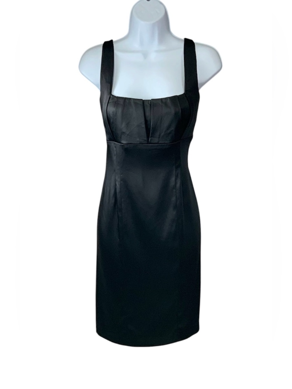 Calvin Klein Black Satin Sheath Dress